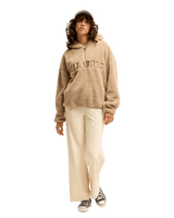 The Billabong Womens Ready To Go 1/4 Zip Fleece Jacket in Cobblestone
