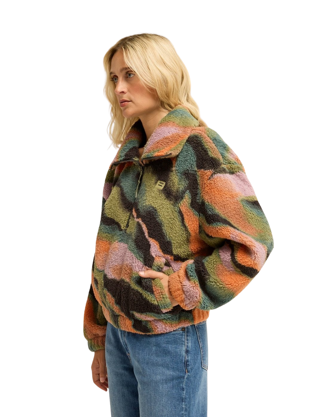 Barra 1/2 Zip Fleece Jacket in Black Pebble