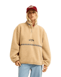 The Billabong Womens Stone Town 1/4 Zip Fleece Jacket in Oat