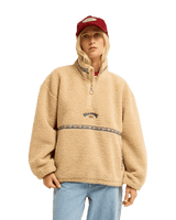 The Billabong Womens Stone Town 1/4 Zip Fleece Jacket in Oat