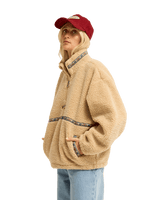 The Billabong Womens Stone Town 1/4 Zip Fleece Jacket in Oat