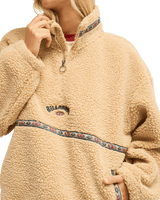 The Billabong Womens Stone Town 1/4 Zip Fleece Jacket in Oat