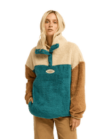 The Billabong Womens Since 73 Vibes 1/4 Zip Fleece Jacket in Colonial Blue