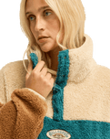 The Billabong Womens Since 73 Vibes 1/4 Zip Fleece Jacket in Colonial Blue