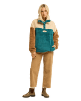 The Billabong Womens Since 73 Vibes 1/4 Zip Fleece Jacket in Colonial Blue