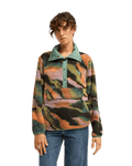 The Billabong Womens Adventure Division Switchback 1/4 Zip Fleece Jacket in Black Multi