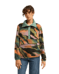 The Billabong Womens Adventure Division Switchback 1/4 Zip Fleece Jacket in Black Multi