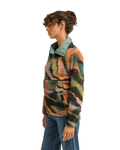 The Billabong Womens Adventure Division Switchback 1/4 Zip Fleece Jacket in Black Multi