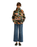 The Billabong Womens Adventure Division Switchback 1/4 Zip Fleece Jacket in Black Multi
