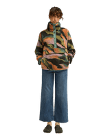 The Billabong Womens Adventure Division Switchback 1/4 Zip Fleece Jacket in Black Multi