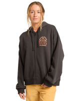 The Billabong Womens El Sol Zip Hoodie in Off Black