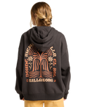 The Billabong Womens El Sol Zip Hoodie in Off Black