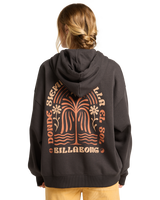 The Billabong Womens El Sol Zip Hoodie in Off Black