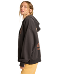 The Billabong Womens El Sol Zip Hoodie in Off Black