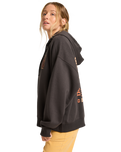 The Billabong Womens El Sol Zip Hoodie in Off Black