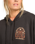 The Billabong Womens El Sol Zip Hoodie in Off Black
