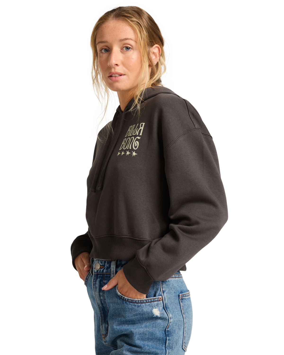 The Billabong Womens Lost Mind Hoodie in Off Black