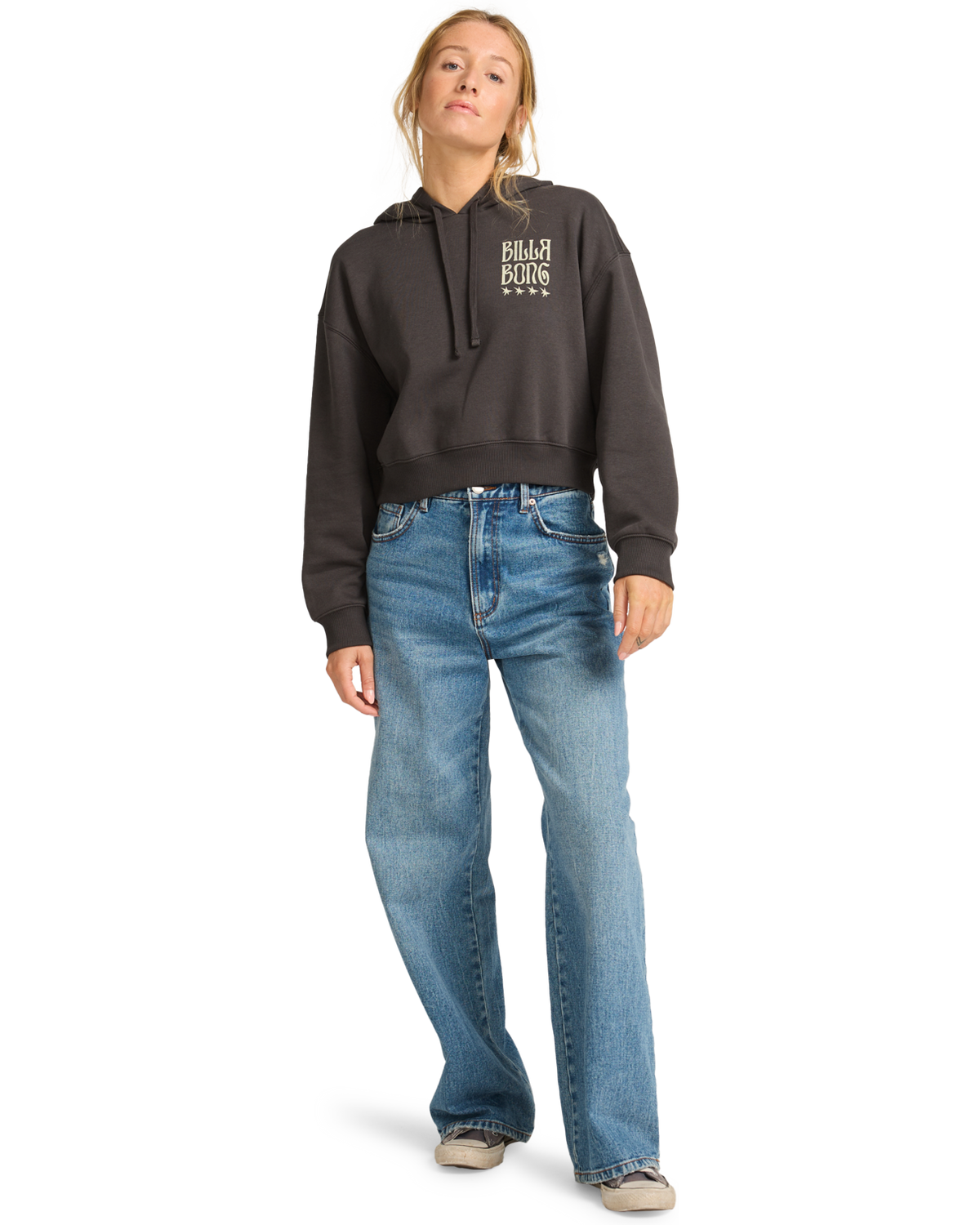 The Billabong Womens Lost Mind Hoodie in Off Black