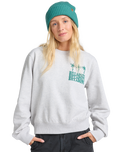 The Billabong Womens Family Tree Sweatshirt in Light Grey Heather