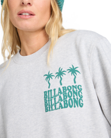The Billabong Womens Family Tree Sweatshirt in Light Grey Heather