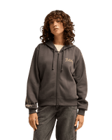 The Billabong Womens Familiar Road Zip Hoodie in Off Black