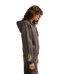 The Billabong Womens Familiar Road Zip Hoodie in Off Black