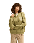 The Billabong Womens Always Looking Zip Hoodie in Army Green