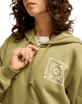 The Billabong Womens Always Looking Zip Hoodie in Army Green