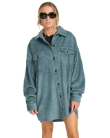 The Billabong Womens Winter Ocean Shirt Dress in Slate Blue