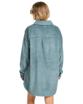 The Billabong Womens Winter Ocean Shirt Dress in Slate Blue