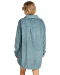 The Billabong Womens Winter Ocean Shirt Dress in Slate Blue