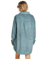 The Billabong Womens Winter Ocean Shirt Dress in Slate Blue
