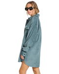 The Billabong Womens Winter Ocean Shirt Dress in Slate Blue