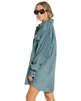 The Billabong Womens Winter Ocean Shirt Dress in Slate Blue