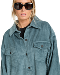 The Billabong Womens Winter Ocean Shirt Dress in Slate Blue