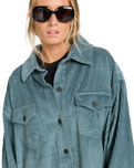 The Billabong Womens Winter Ocean Shirt Dress in Slate Blue
