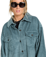 The Billabong Womens Winter Ocean Shirt Dress in Slate Blue
