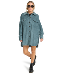 The Billabong Womens Winter Ocean Shirt Dress in Slate Blue