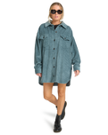 The Billabong Womens Winter Ocean Shirt Dress in Slate Blue