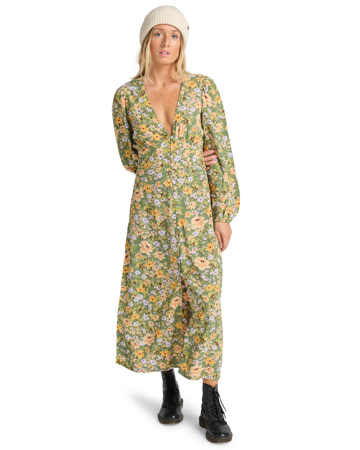The Billabong Womens Cool Night Dress in Luv Army