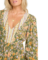 The Billabong Womens New Dawn Dress in Luv Army