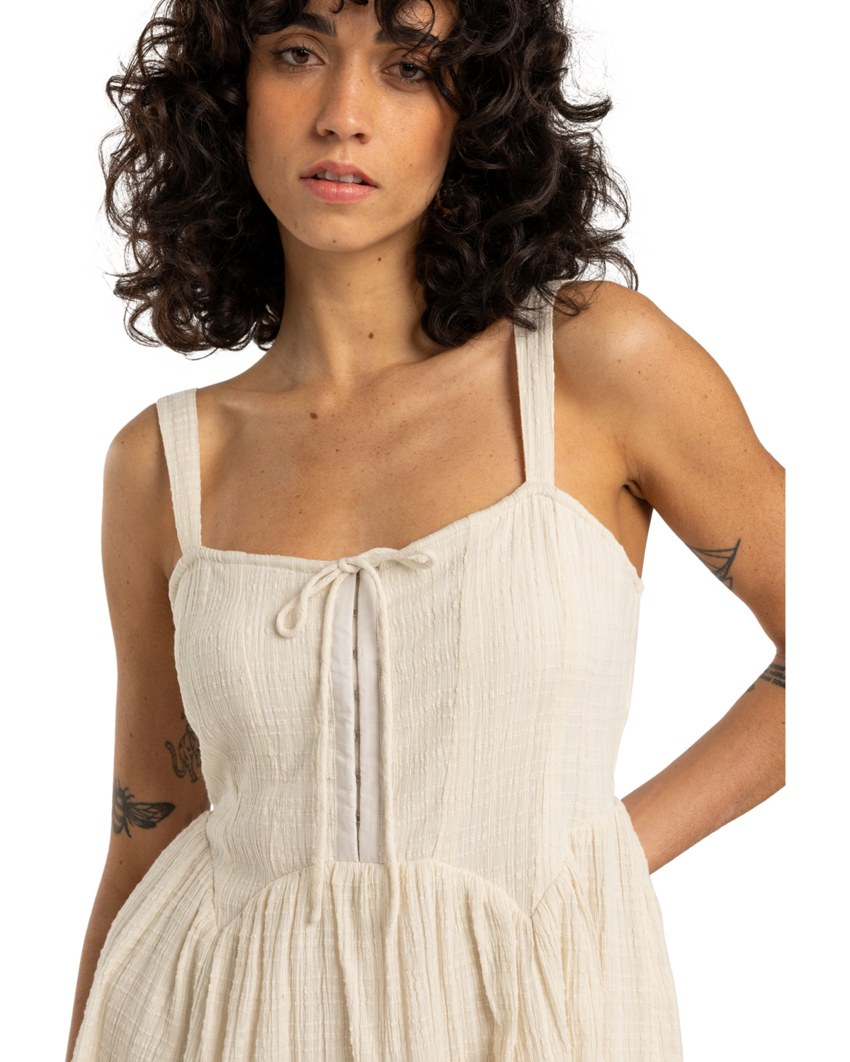 The Billabong Womens Romantic Vibes Skater Dress in Whitecap