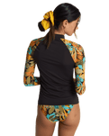 Long Sleeve Rash Vest in Black Pebble