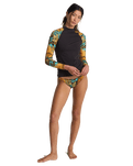 Long Sleeve Rash Vest in Black Pebble
