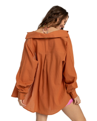 The Billabong Womens Swell Shirt in Golden Brown