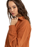 The Billabong Womens Swell Shirt in Golden Brown