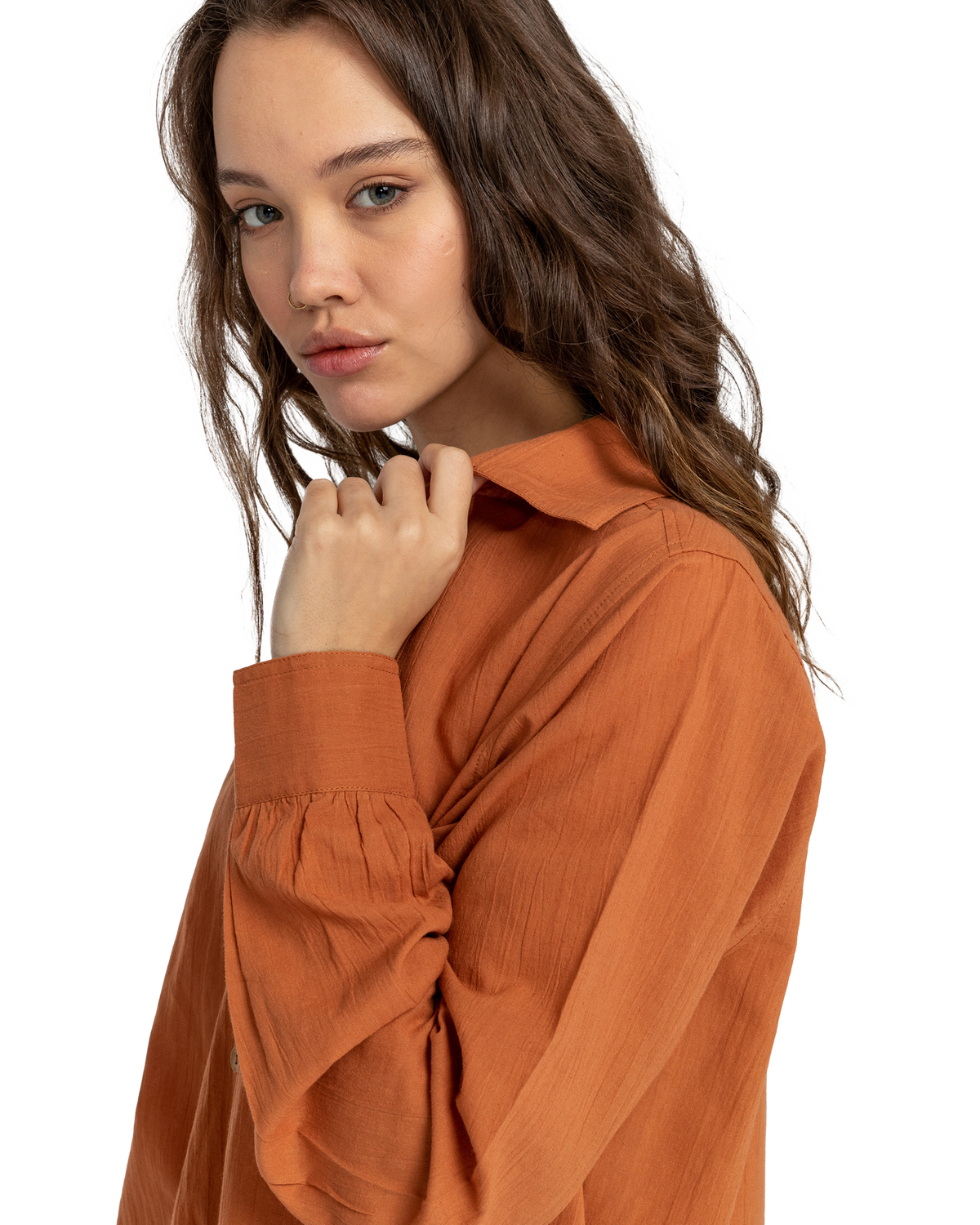 The Billabong Womens Swell Shirt in Golden Brown