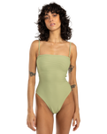 The Billabong Womens Tanlines Tully One Piece Swimsuit in Avocado
