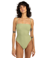 The Billabong Womens Tanlines Tully One Piece Swimsuit in Avocado