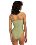 The Billabong Womens Tanlines Tully One Piece Swimsuit in Avocado
